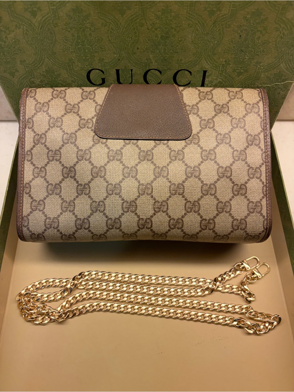 Gucci Beige GG Canvas Shoulder Bag - Picture 6 of 12